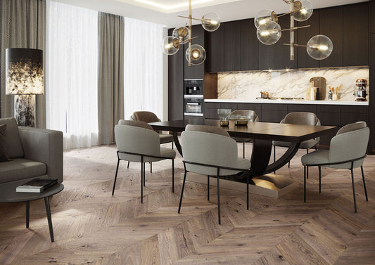 Chevron Engineered Wood Flooring  - French Chateau Brushed Matt Lacquered SALE £69.91 Per M2