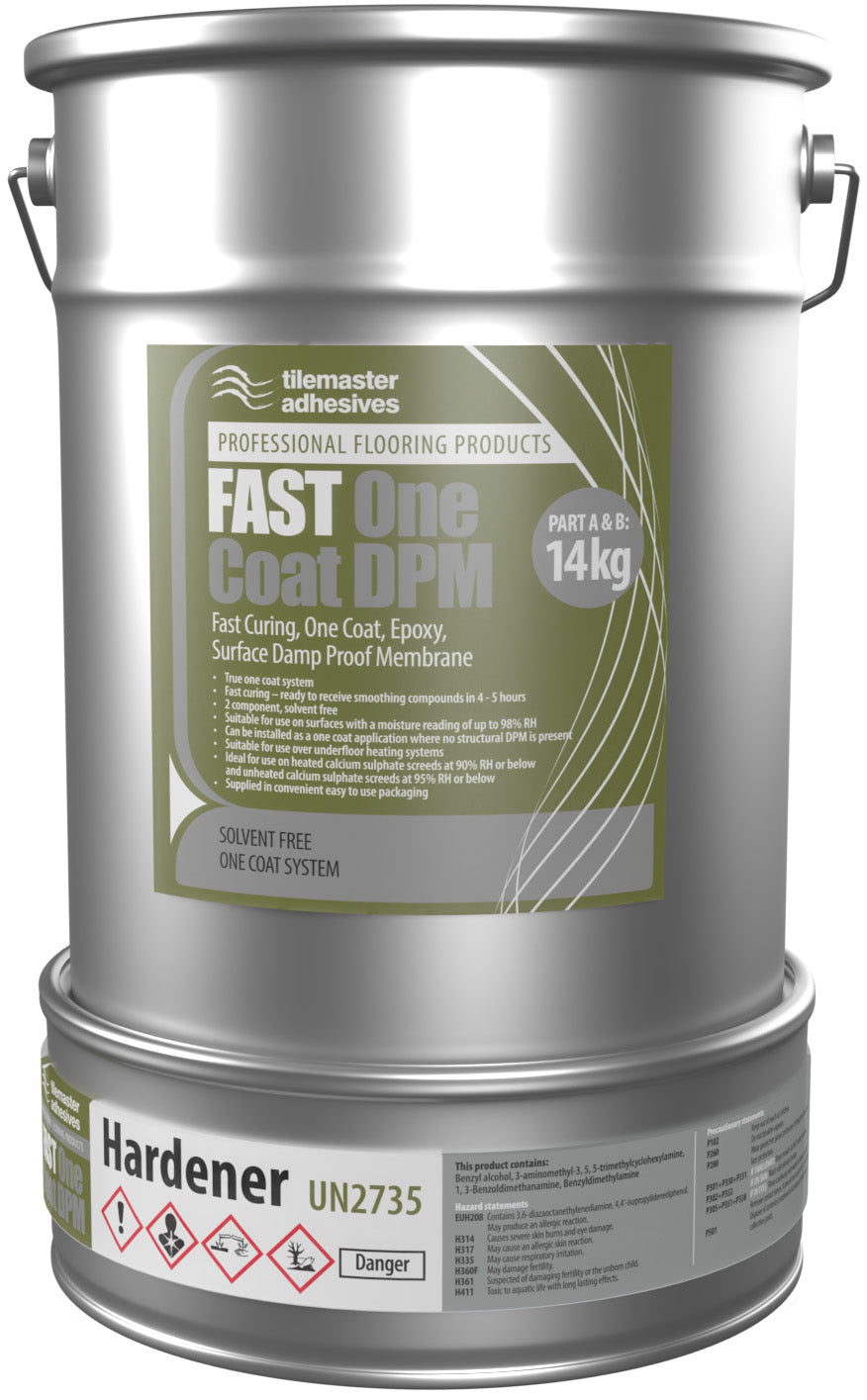 Tilemaster FAST One Coat DPM Fast Curing, One Coat, Epoxy, Surface Damp Proof Membrane - 14KG