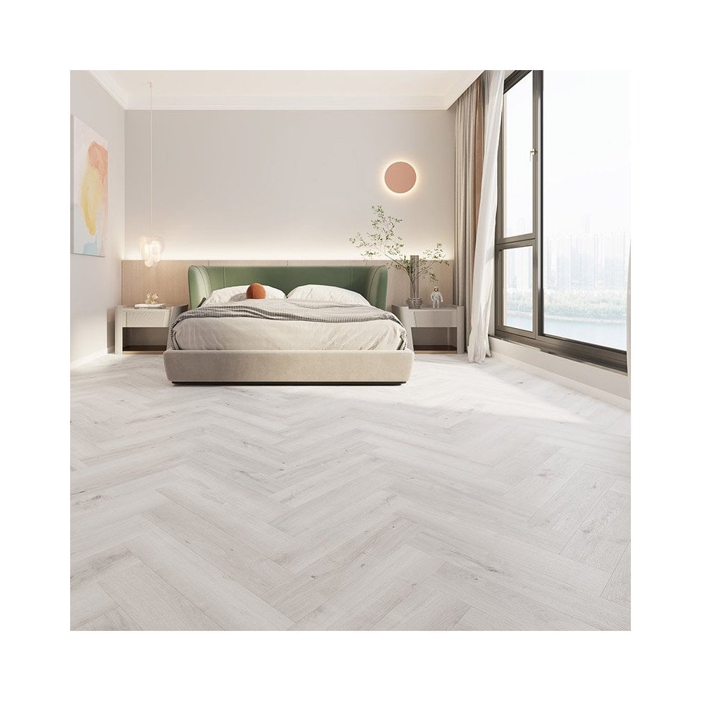 Premium LVT Herringbone Pewter Light Oak - £21.99 Per m²