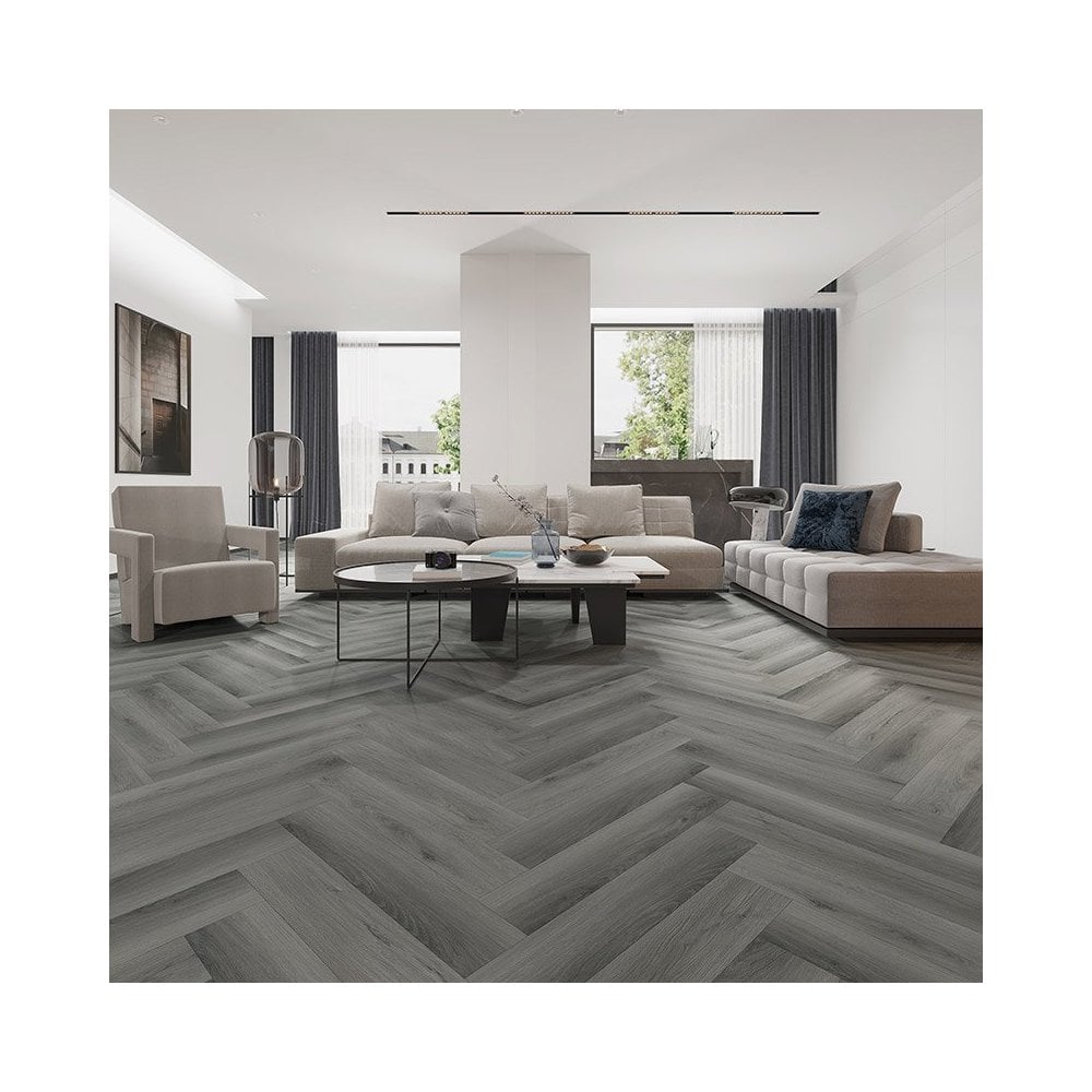 Premium LVT Herringbone Yosemite Dark Oak - £21.99 Per m²