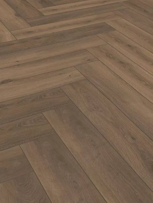 Smoked Truffle Oak Herringbone Laminate 8mm SALE £21.99 M2